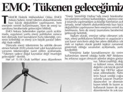 EMO: TÜKENEN GELECEĞİMİZ  (BAŞKENT GAZETESİ, 15.01.2011)