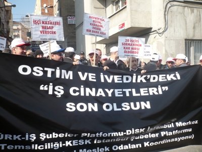OSTİM VE İVEDİK DEKİ `İŞ CİNAYETLERİ` PROTESTO EDİLDİ