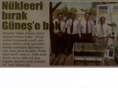 NÜKLEERİ BIRAK GÜNEŞ‘E BAK  (AKDENİZ BEYAZ-22.06.2011)