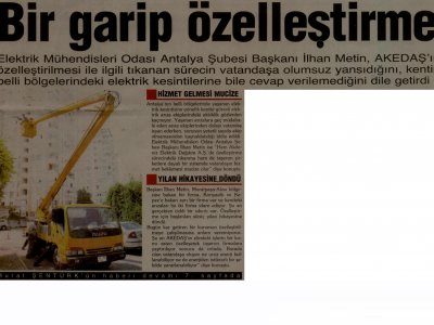 BİR GARİP ÖZELLEŞTİRME  (AKDENİZDE YENİ YÜZYIL- 08.08.2011)