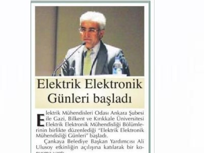 ELEKTRİK ELEKTRONİK GÜNLERİ BAŞLADI (BAŞKENT GAZETESİ, 30.09.2011)