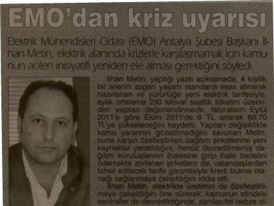 EMO‘DAN KRİZ UYARISI (ANTALYA-06.10.2011)