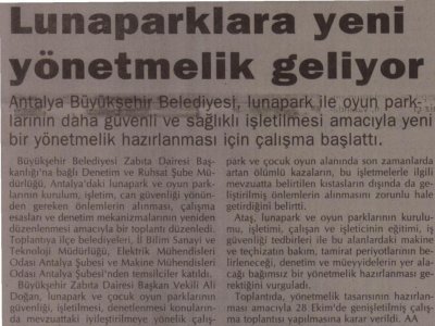 LUNAPARKLARA YENİ YÖNETMELİK GELİYOR (ANTALYA GÜNDEM-13.10.2011)
