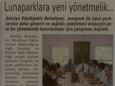 LUNAPARKLARA YENİ YÖNETMELİK (ANTALYA SON HABER- 13.10.2011)