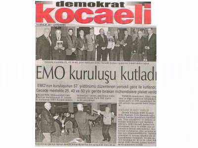 EMO KURULUŞU KUTLADI