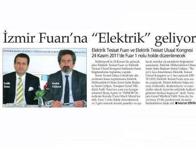 İZMİR FUARINA ELEKTRİK GELİYOR - 01.11.2011 - YENİGÜN