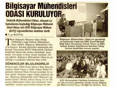 BİLGİSAYAR MÜHENDİSLERİ ODASI KURULUYOR