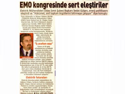 EMO KONGRESİNDE SERT ELEŞTİRİLER - 23.01.2012 - POSTA EGE