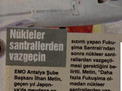 NÜKLEER SANTRALLERDEN VAZGEÇİN (GERÇEK AKDENİZ-13.03.2012)