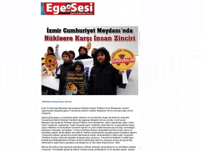 İZMİR CUMHURİYET MEYDANI`NDA NÜKLEERE KARŞI İNSAN ZİNCİRİ - 12.03.2012 - EGENİN SESİ