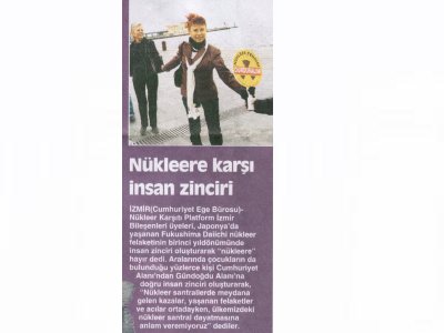NÜKLEERE KARŞI İNSAN ZİNCİRİ - 12.03.2012 - CUMHURİYET