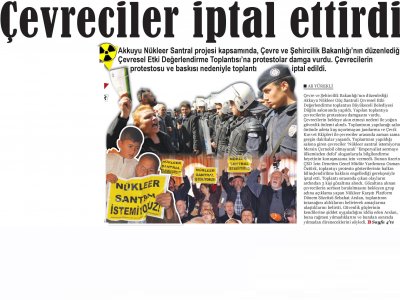 ÇED TOPLANTISI İPTAL OLDU (30 MART 2012 - MERSİN BUGÜN GAZETESİ)
