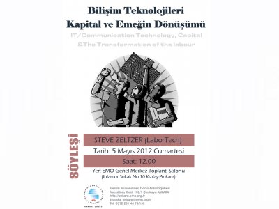 “BİLİŞİM TEKNOLOJİLERİ KAPİTAL VE EMEĞİN DÖNÜŞÜMÜ” KONULU SÖYLEŞİ DÜZENLENİYOR