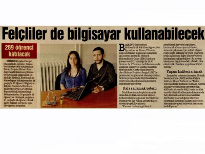 FELÇLİLER DE BİLGİSAYAR KULLANABİLECEK (HÜRRİYET ANKARA, 23.06.2012)