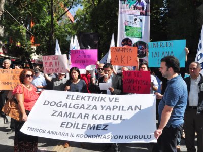 TMMOB ANKARA İL KOORDİNASYON KURULU DOĞALGAZ VE ELEKTRİĞE YAPILAN ZAMMI PROTESTO ETTİ