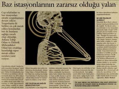 BAZ İSTASYONLARININ ZARARSIZ OLDUĞU YALAN (SOL GAZETESİ, 06.10.2012)