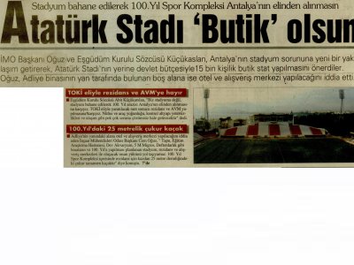 ATATÜRK STADI BUTİK OLSUN (AKDENİZ GERÇEK-09.10.2012)