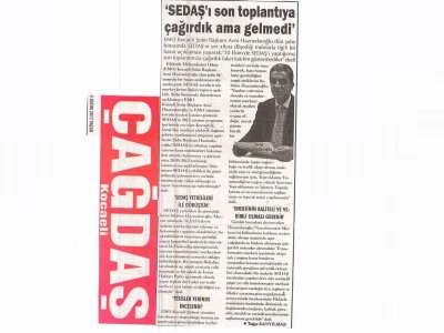 `SEDAŞ`I SON TOPLANTIYA ÇAĞIRDIK AMA GELMEDİ-ÇAĞDAŞ KOCAELİ