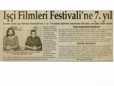 İŞÇİ FİLMLERİ FESTİVALİ`NDE 7.YIL-ÇAĞDAŞ KOCAELİ