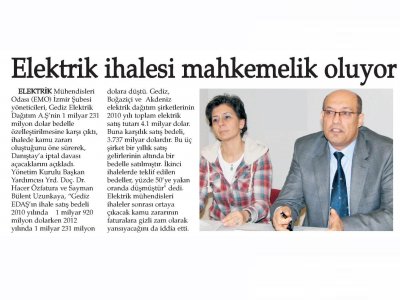 ELEKTRİK İHALESİ MAHKEMELİK OLUYOR -22.12.2012 - DOKUZ EYLÜL