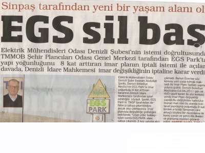 BASIN AÇIKLAMASI:EGS PARK İMAR PLANI TADİLATINA İTİRAZIMIZ VE İPTAL DAVASI SONUCU HAKKINDA