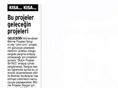 BU PROJELER GELECEĞİN PROJELERİ  (GÜNLÜK EVRENSEL, 24.5.2013)