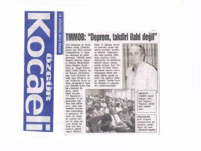 TMMOB: `DEPREM, TAKDİRİ İLAHİ DEĞİL`-ÖZGÜR KOCAELİ