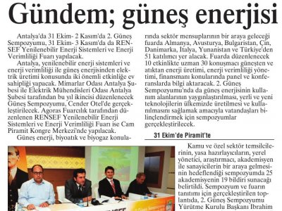 GÜNDEM; GÜNEŞ ENERJİSİ (ANTALYA-29.10.2013)