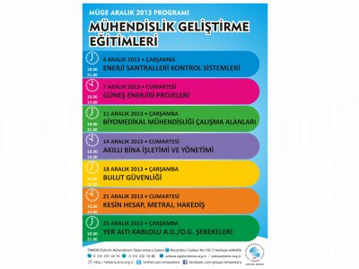 MÜHENDİSLİK GELİŞTİRME EĞİTİMLERİ ARALIK 2013 PROGRAMI BELLİ OLDU