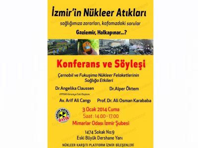 KONFERANS VE SÖYLEŞİ : ÇERNOBİL VE FUKUŞİMA NÜKLEER FELAKETLERİNİN SAĞLIĞA ETKİLERİ