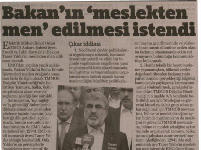 BAKAN`IN `MESLEKTEN MEN EDİLMESİ İSTENDİ (BURSA OLAY, 19.05.2014)