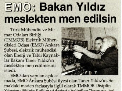 EMO: BAKAN YILDIZ MESLEKTEN MEN EDİLSİN (YENİ MESAJ, 19.05.2014)