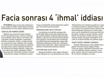 FACİA SONRASI DÖRT İHMAL İDDİASI - 15.05.2014 - SABAH