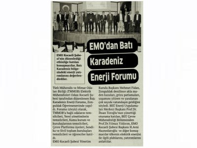EMO`DAN BATI KARADENİZ ENERJİ FORUMU-ÖZGÜR KOCAELİ