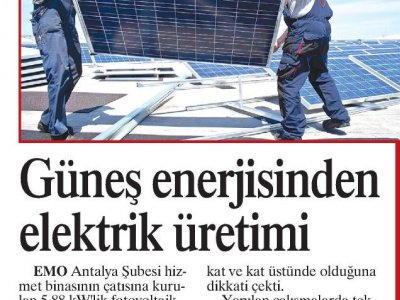 GÜNEŞ ENERJİSİNDEN ELEKTRİK ÜRETİMİ (BİZİM AKSU-05.11.2014)