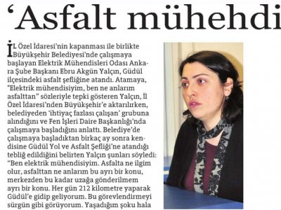 ASFALT MÜHENDİSİ (HÜRRİYET ANKARA, 03.12.2014)