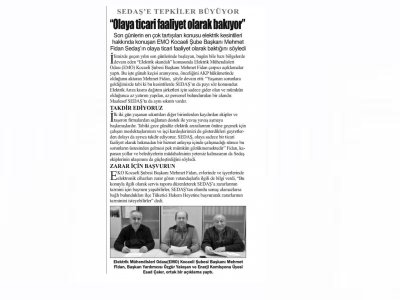 SEDAŞ`A TEPKİLER BÜYÜYOR-MAVİ KOCAELİ