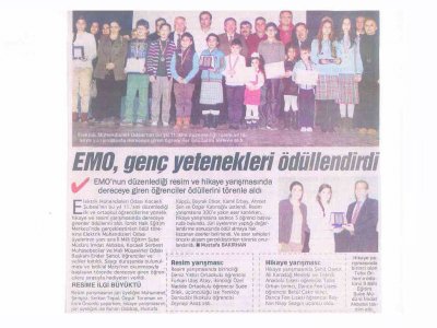EMO, GENÇ YETENEKLERİ ÖDÜLLENDİRDİ-BİZİM KOCAELİ