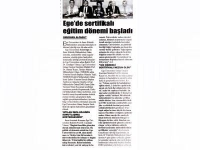 EGE`DE SERTİFİKALI EĞİTİM DÖNEMİ BAŞLADI - 27.06.2015 -EGE`DE BUGÜN