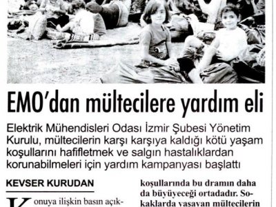 EMO`DAN MÜLTECİLERE YARDIM ELİ (İLKSES)
