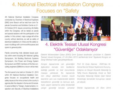 4. ELEKTRİK TESİSAT ULUSAL KONGRESİ `GÜVENLİĞE` ODAKLANIYOR (ELECTRICITY TURKEY)