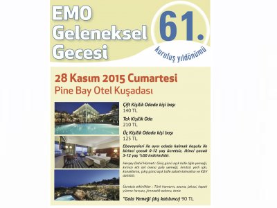 EMO GELENEKSEL KURULUŞ YILDÖNÜMÜ GECESİ