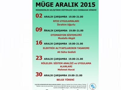 MÜGE 2015 ARALIK DÖNEMİ SEMİNERLERİ BAŞLADI