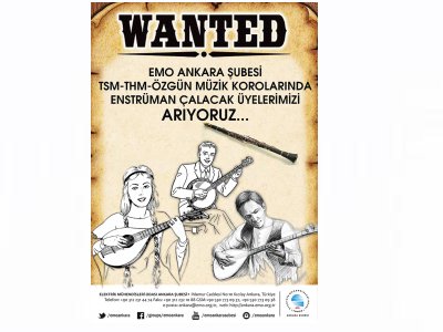 EMO ANKARA ŞUBESİ THM-TSM-ÖZGÜN MÜZİK KOROLARINA ENSTRÜMAN ÇALAN ÜYELERİMİZİ BEKLİYORUZ