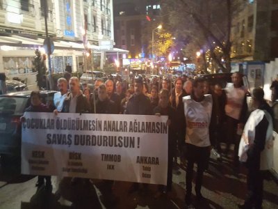 TMMOB-KESK-DİSK-ATO: ÇOCUKLAR ÖLDÜRÜLMESİN, ANALAR AĞLAMASIN, SAVAŞ DURDURULSUN