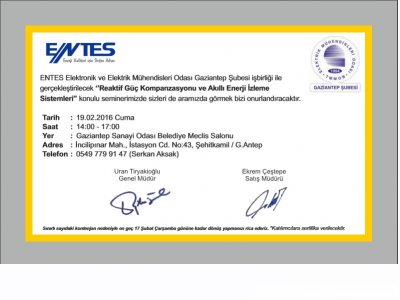 REAKTİF GÜÇ KOMPANZASYONU VE AKILLI ENERJİ İZLEME SİSTEMLERİ SEMİNERİ
