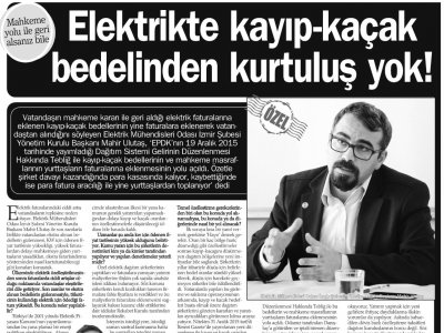 ELEKTRİKTE KAYIP-KAÇAK BEDELİNDEN KURTULUŞ YOK! (HABER EKSPRES)