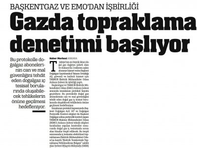GAZDA TOPRAKLAMA DENETİMİ BAŞLIYOR (TÜRKİYE GAZETESİ ANKARA , 02.04.2016)
