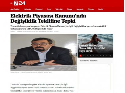 ELEKTRİK PİYASASI KANUNU`NDA DEĞİŞİKLİK TEKLİFİNE TEPKİ (7YİRMİDORTHABER.COM)