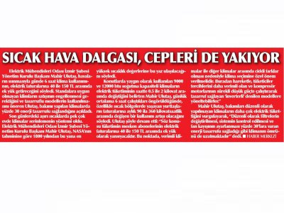 SICAK HAVA DALGASI, CEPLERİ DE YAKIYOR (YENİ GÜN)